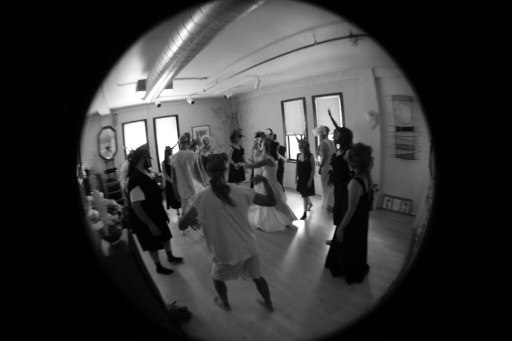 flash mob rehearsal in studio