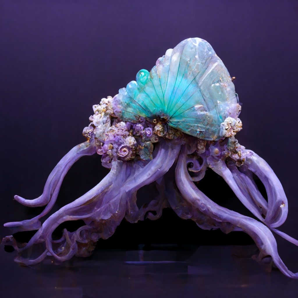 octopus princess purple turquoise