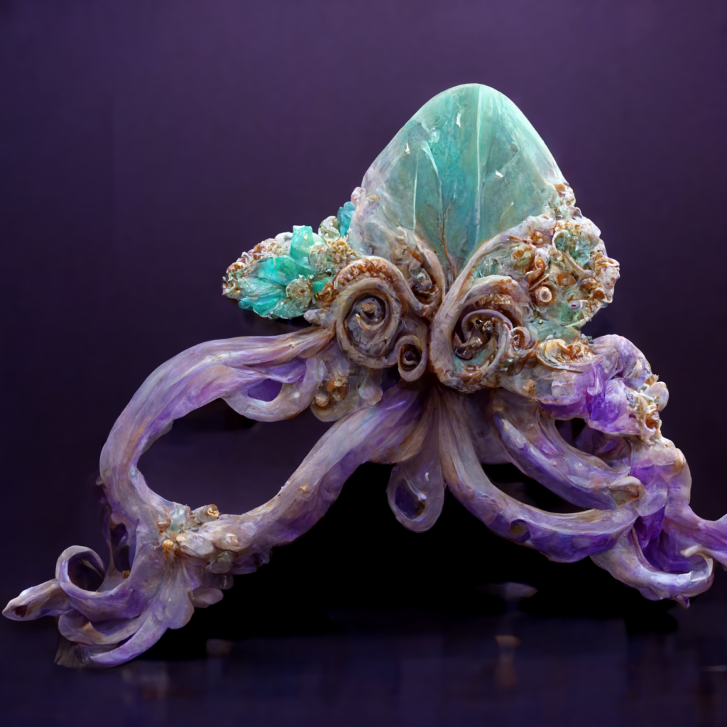 octopus princess purple turquoise