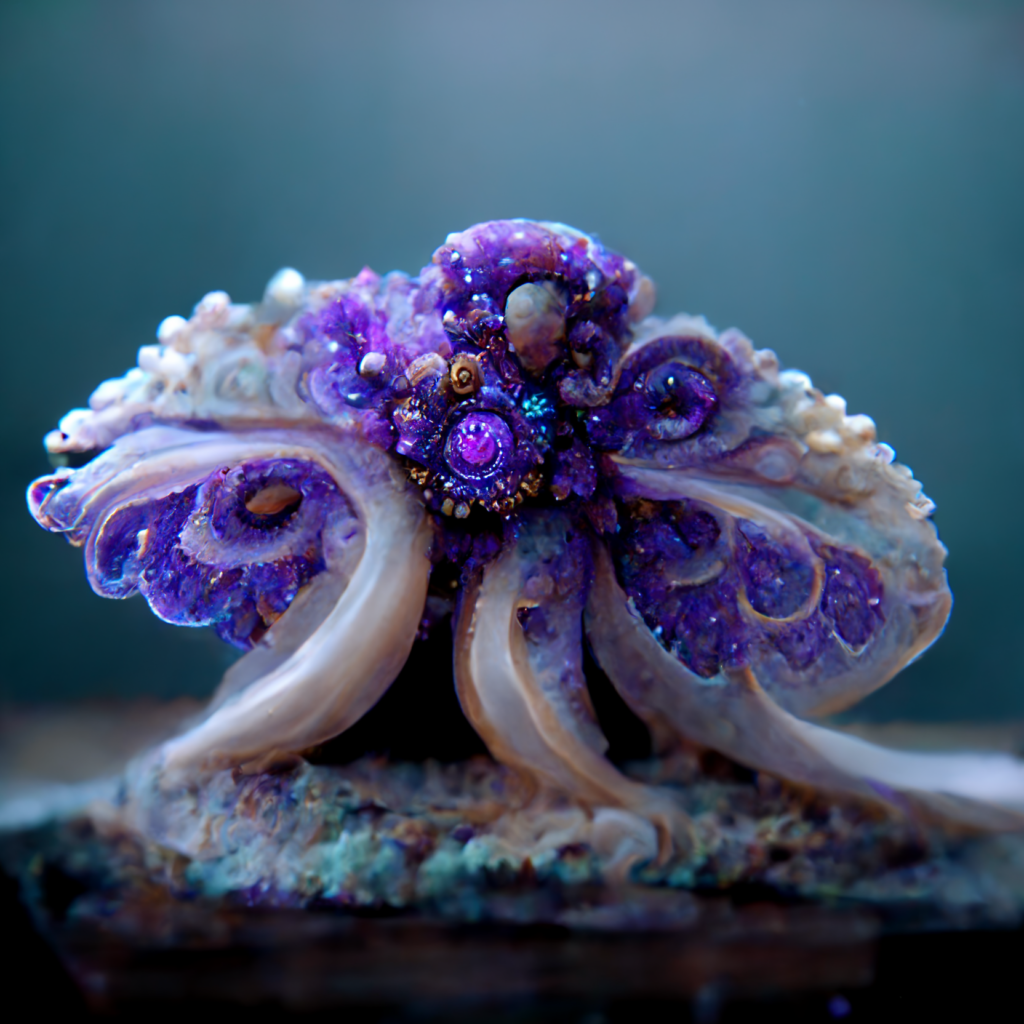 octopus princess purple turquoise