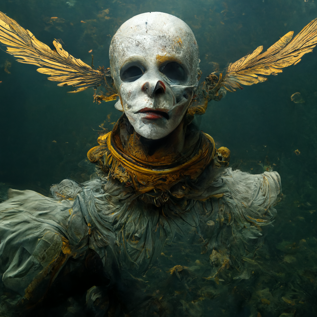 warrior clown angel underwater